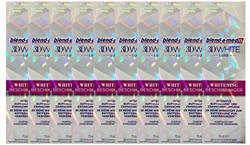 10x Blend-A-Med 3D White Luxe Whitening Beschleuniger 75 ml, Original Zahnaufhellung