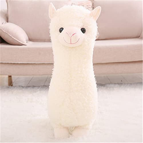GLITZFAS Alpaka Stofftier Plüschtier, süße weiche Kuscheltier plüsch Pferd Spielzeug (Weiß,38 cm)