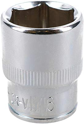 11/16 Imperial 6 Point 3/8 Drive Shallow Socket SAE AF Chrome Vanadium Steel