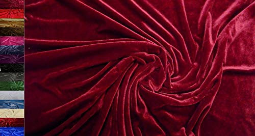 Stoffbook Bordeaux EDEL BI-Stretch SAMTSTOFF NICKISAMT Stoff GLAMOURÖS Stoffe, B837(Bordeaux)