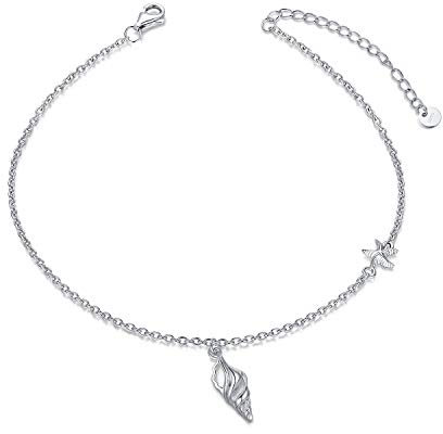WINNICACA Muschel Schale Armband Sterling Silber Ocean Starfish Armreif Armband Muttertag Schmuck für Frauen Teenager Geburtstagsgeschenke