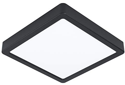 EGLO LED Deckenleuchte Fueva 5, L x B 21 cm, 1 flammige Aufbauleuchte aus Stahl und einer Kunststoff Leuchtfläche, Deckenlampe in Schwarz, Weiß, LED Aufbaulampe warmweiß