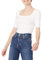Amazon Essentials Women's Slim-Fit Half Sleeve Square Neck T-Shirt, Bright White, S