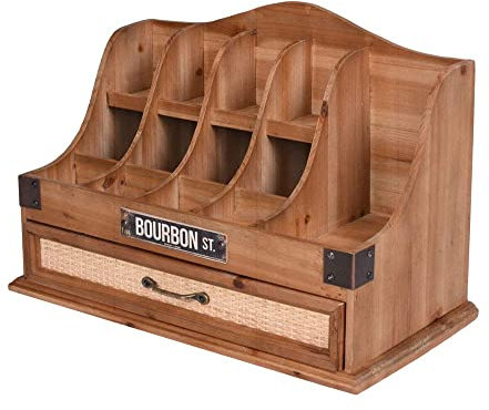 Schreibtischablage „LOFT BÜRO“ – Organizer Holz & Metall | 1 Schublade & 8 Ablagen | Briefablage im Industrial Design lof061 Palazzo Exklusiv