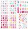 96 Pièces Faux Ongles pour Enfants, Appuyez sur Pré-collé Faux Ongles Artificiels avec Autocollant Strass pour Adolescentes Femme (4 Boîtes)