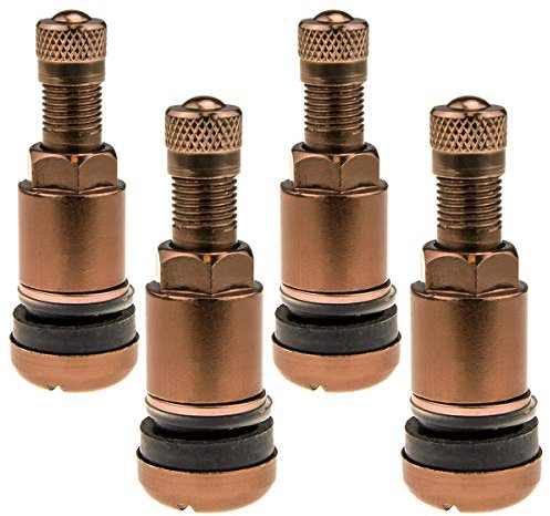 4 Stück 11,3mm Aluventil X1 Series Brown Edition PKW Universal Ventil Felgenventile Braun Metallventil Leicht