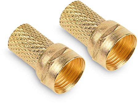 HEITECH F Stecker 7 mm schraubbar 2er Pack - F-Stecker für Koaxial Antennenkabel, Koax Sat Kabel, BK Anlagen, Satelliten LNB, Koaxialkabel