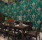 10 x 0,53 m AB Vintage Luxus Landhausstil Streifen 5 Farben geprägte strukturierte Vliestapete Rolle für Schlafzimmer Wohnzimmer 5,3 m² (Smaragd A Flowers)