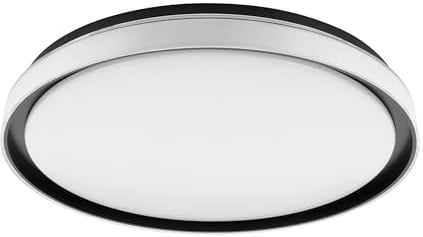 EGLO LED Deckenleuchte Seluci, 1 flammige Deckenlampe | mit Fernbedienung, Lichtfarbe einstellbar (warmweiß, neutralweiß, kaltweiß), dimmbar, Wohnzimmerlampe aus Metall in Schwarz