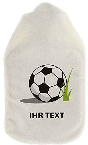 stempel-fabrik – Wärmflasche mit personalisierbarem Bezug – kuscheliger Wärmflaschenbezug mit Wunschtext wie Namen individuell gestalten – Geschenkidee für Kinder & Erwachsene (800 ml | Fußball)