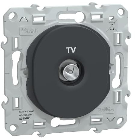 Schneider Electric - Ovalis - prise TV simple - Anthracite - S340405