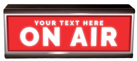Personalised Light Up On Air Sign - Custom Illuminated Music Film Entertainment Room - DJ Light Retro Wall Home Studio Light Box