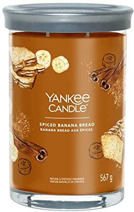 Yankee Candle Signature Duftkerze | große Tumbler-Kerze mit langer Brenndauer „Spiced Banana Bread“ | Soja-Wachs-Mix | Perfekte Geschenke für Frauen