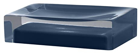 GEDY | Auckland Porte-Savon en résine Couleur Bleu pétrole, Dimensions 3 x 11 x 7 cm et Poids 0,15 kg