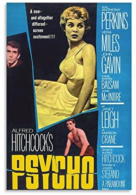 HAUHAU Psycho 1960 Filmposter (14) Leinwand-Kunstdrucke, Poster, Foto, Bild, Malerei, Poster, Raumdekoration, 30 x 45 cm
