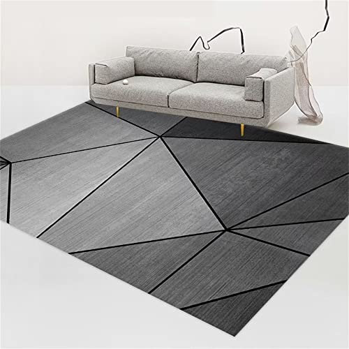 DJHWWD Salon Auslegware deko Home Moderner geometrischer Grauer Teppich Schlafzimmerteppich Wohnzimmer Bodenmatte terrassen deko 140X200CM