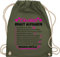 Shirtracer Turnbeutel Rucksack - JGA Junggesellenabschied Frauen - Braut Aufgaben I Mutprobe Checkliste - Unisize - Olivgrün - bride stoffbeutel brauttaschen bachelorette party aufgabe stoffrucksack