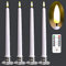 NONNO&ZGF 4 candele a LED da 28 cm, in vera cera con telecomando e funzione timer, con 4 portacandele argentate
