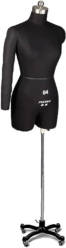 AviiSo Schaufensterpuppe Ansteckbarer weiblicher Nähen-Mannequin-Torso-Körperständer mit weichem Arm, Weibliche Schaufensterpuppe zum Nähen in Übergröße ( Color : Black , Size : XXL-88 )