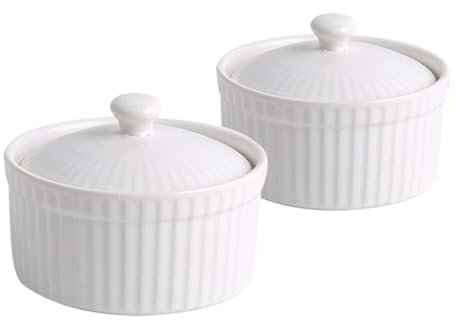 UPKOCH 2pezzi Ciotole Ceramiche Per Forno Piccole Ciotole Per Dessert Per Mousse Budino e Pudding Resistente Alle Alte Temperature Facili Da Pulire e Utilizzabili Per Ingredienti Cottura
