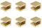 KUMGROT Lot de 6 pinces en laiton pour étagère de douche en forme de U - Support mural réglable - Sans perçage - Pour verre de 8 à 10 mm d'épaisseur - Doré