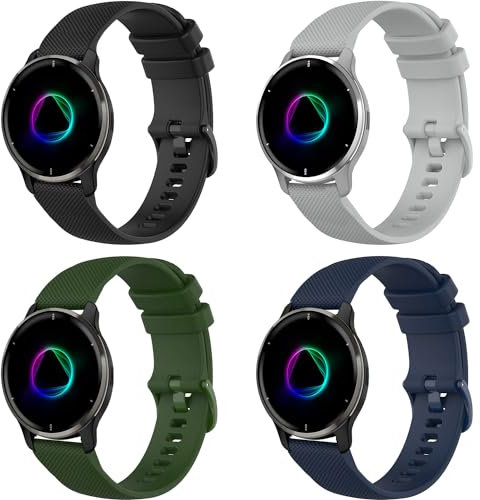 Issinlky cinturino per Garmin Venu 2 Plus, 20 mm Cinturino silicone per Garmin Venu Sq/Sq Music/Venu Sq 2/Sq 2 Music/Vivoactive 3/3 Music/Vivoactive 5/Garmin Venu/Vivomove HR/Forerunner 55 245 645