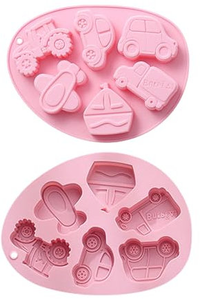 DanLingJewelry Silikonform für Segelboot, Flugzeug, LKW, Auto, handgefertigt, 3D-Fahrzeugformen für Schokolade, Kekse, Seife, Backen, 2 Stück