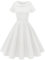 Wedtrend Cocktailkleid Rockabilly Damen Schuhe Kleid Rockabilly Kleider Damen mit Ärmel Petticoat Kostüm Retro Kleider Damen WTP20007 White XS