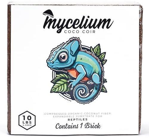 Mycelium 100 % organische Kokosfaser für Reptilien, komprimierte Kokosfaser, OMRI-zertifiziert, umweltfreundliche Bettwäsche, sicher und ungiftig für Terrarien, Lebensraum, ideal für Reptilien,