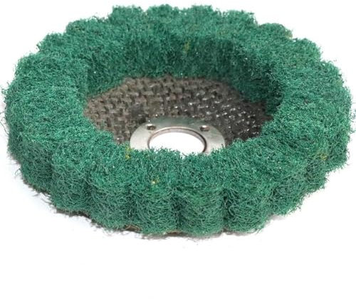 MiJunHD 4inch 100mm Nylon Fiber Flap Disc, Green 180 Grit Abrasive Buffing Sanding Wheel Grinding Scouring Pad for Angle Grinder Polishing Tool (Bore diameter:16mm,1Piece)