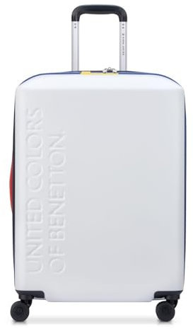 DELSEY Paris x United Colors of Benetton - United - Valise soute Rigide 65 cm x 46 cm x 27 cm - 68 L - L - Blanc
