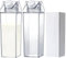 JUXINE Lot de 2 bouteilles d'eau en carton de lait 1000 ml, transparent, carrée, en plastique transparent, boîte à lait en plastique, bouteille d'eau pour boissons, jus de boisson