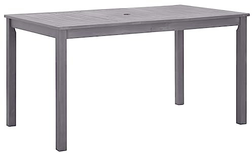 Kangmusi Gartentisch Grau 140x80x74 cm Massivholz Akazie,311849