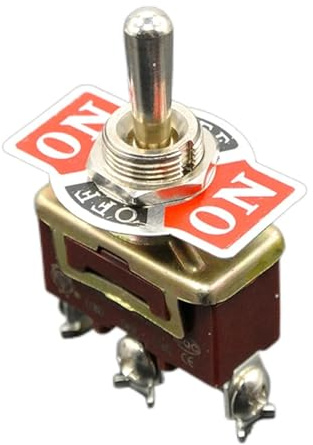 2pcs Silver Contacts 3 screw Momentary Toggle Switch 3 Pin SPDT (ON)-OFF-(ON) spring IDGTTLDF