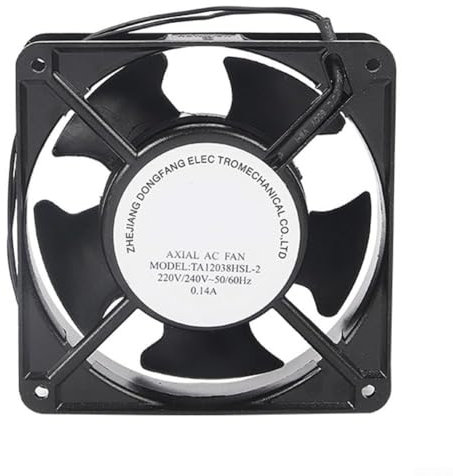 HEBEOT Ventilateur axial pour poêle à bois - 5 pales - Alimenté par la chaleur - Pour poêles, extracteurs, cheminées, poêles à bois - 160 x 160 x 55 mm - Noir
