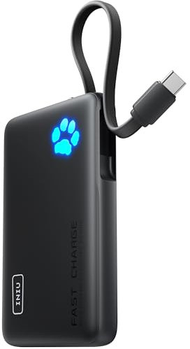INIU Power Bank, mini taille 20 W 10000 mAh PowerBank avec câble USB-C intégré, PD3.0 QC4.0 USB C In&Out, petite mais puissante, batterie externe pour téléphone portable iPhone 16 15 14 13 12 Pro Max