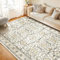 WITSHOCK Teppiche Wohnzimmer 240x300cm: Jahrgang Boho Teppiche Schlafzimmer, Waschbarer Kurzflor-Schlafzimmer Teppich, Rutschfester, für Küche, Flur, Esszimmer-Creme