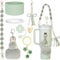 Cup Accessories Set for Stanley, 8 Pcs Water Bottle Handle Strap, Reusable Straws Cover for Stanley, Cup Boot for Stanley, Charms for Stanley Cup 30oz & 40 oz Tumbler (Green)