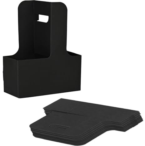 Porte-Boissons en Papier Kraft, 20Pcs Poignée de Porte-gobelet Jetables Doubles Portables pour Café, Glace, Dessert, Contient Deux Tasses