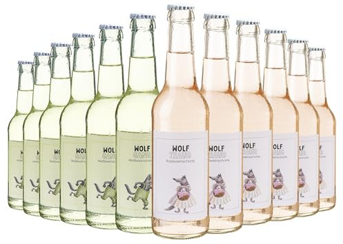 Wolfenweiler Weinschorlepaket - 6 x Weinschorle weiß Wolfgang & 6 x rosé Wolftraud, erfrischende Cuvées aus Baden (12 x 0,33l)