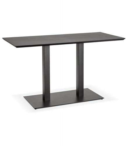 KADIMA DESIGN Esstisch Schwarz Holz Metall | Designertisch Zumba Rechteckig | Besprechungstisch für Büro und Esszimmer | Modern Elegant | 150x70x75 cm MDF Eschenfinish