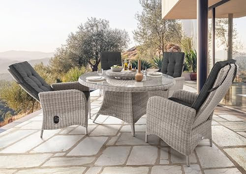 Destiny Sitzgruppe Palma Luna Sitzgruppe 4 HL+ Tisch Ø 150x75cm Vintage weiß