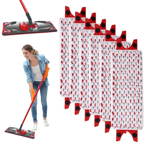 Lot de 6 housses de rechange pour balai Vileda Ultramax XL - En fibre - 45,5 x 14 cm