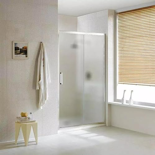 WITIT PARETE PORTA NICCHIA BOX DOCCIA IN VETRO OPACO SATINATO 6MM APERTURA SCORREVOLE DA 88 A 172 CM ALTEZZA 195 CM (125x195 cm)