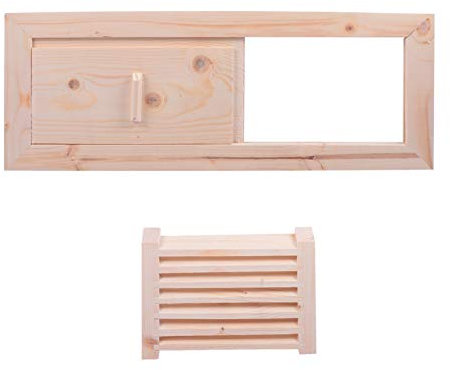 1 Set Pannello di Ventilazione Sauna in Legno Griglia per Bagno Turco Copertura di Sfiato Durevole per Aria Introduzione Sauna Room Equipment