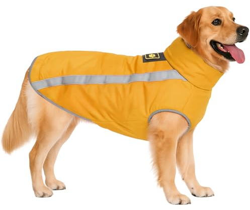 DoggieKit Hundejacke Wasserdichter Hundemantel Reflektierende Wintermantel mit Fleecefutter Winddichtes Wintermantel Hundepullover Hundekleidung für Kaltes Wetter Winter Warm Hunde Winterweste Jacken