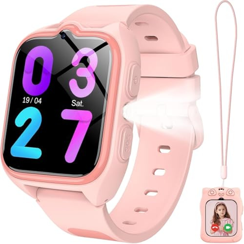 IOWODO Smartwatch Bambini 4G, Orologio Localizzatore GPS con Chiamata Video, Funzione SOS, Modalità Campus, Giochi Educativi, Batteria 800mAh, Impermeabile, Regalo per Ragazzi e Bambine Girl