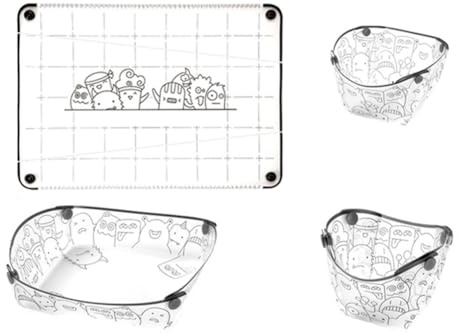 Portable Camping Tableware Set, Foldable Plate Bowl and Mug for Combo for Outdoor Use, 4-Piece Lightweight Kit with Chopping Board, Food-PP Material, Compact Travel-Friendly Design
