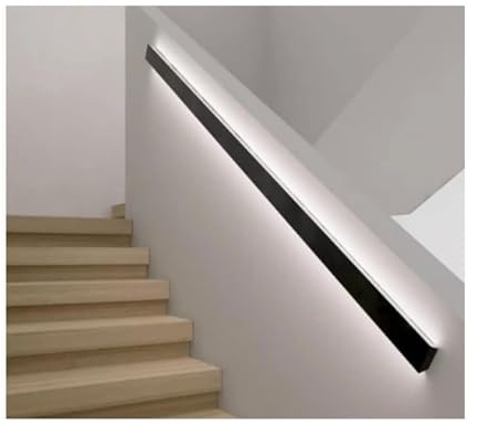 Barandilla Pasamanos de escalera LED con interruptor estilo montaje en pared barandilla de seguridad for escaleras decoraciones modernas for interiores y exteriores balaustradas(100cm/39.4in)