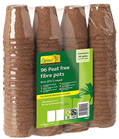 Grow it 08325 Round Fibre Pots, Multi-Colour, 6 cm